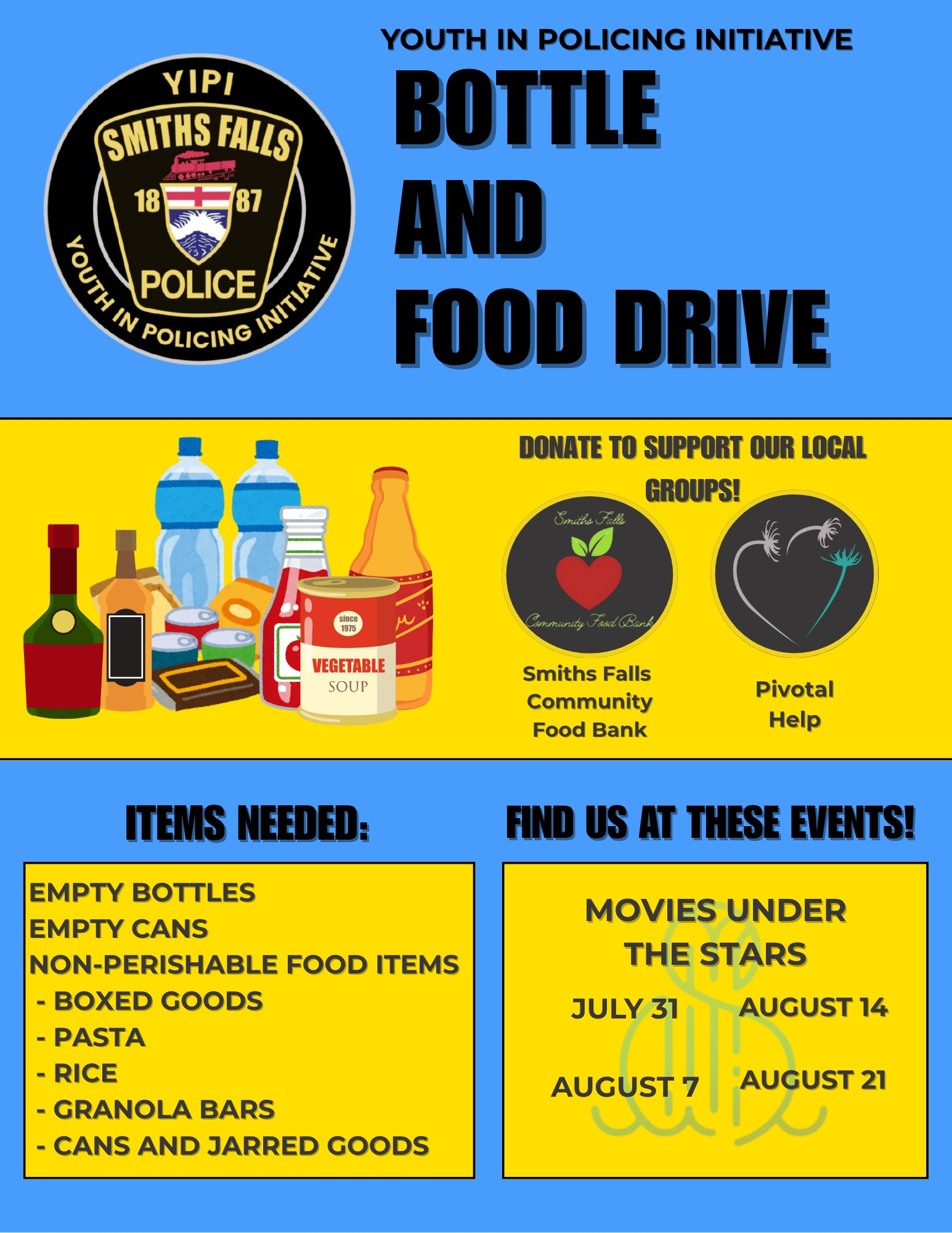 food and bottle drive